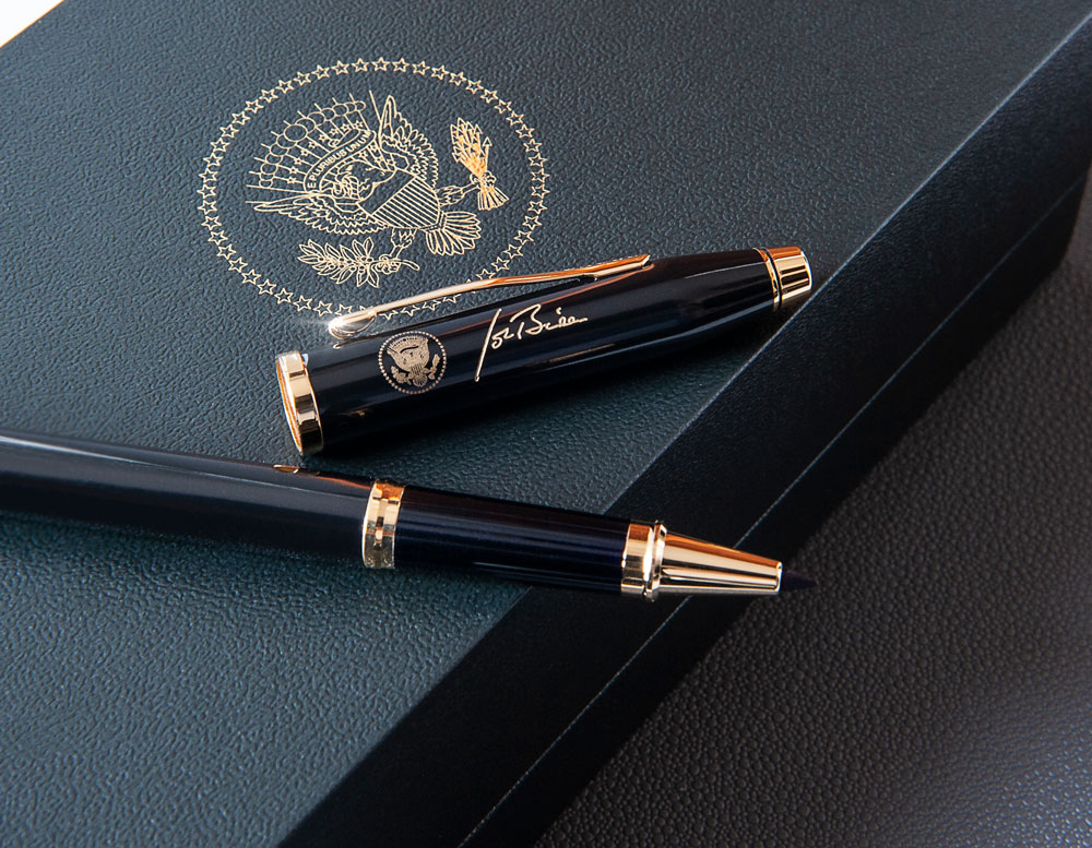 President Biden Uses Customized Cross Pen