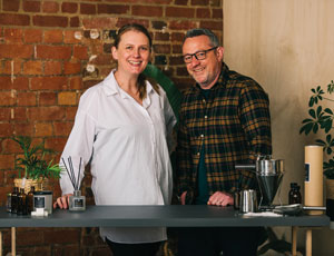 Henry & Co Home Fragrance managing director Mark Rees 
and creative director Jo Stubbs