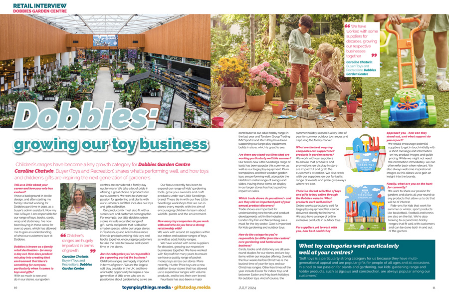 Gifts Today and Toys n Playthings Garden Centre Supplement