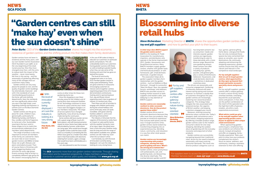 Gifts Today and Toys n Playthings Garden Centre Supplement