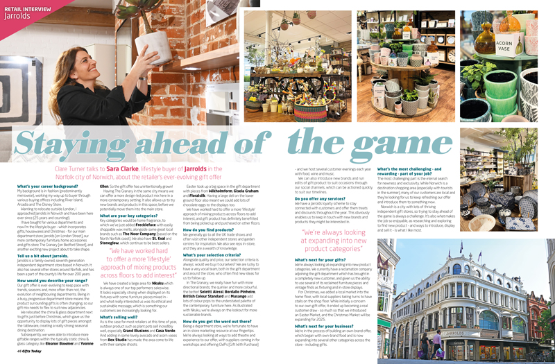 Gifts Today retail interview with Jarrolds