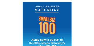 Time to apply for #SmallBiz100 Small Business Saturday