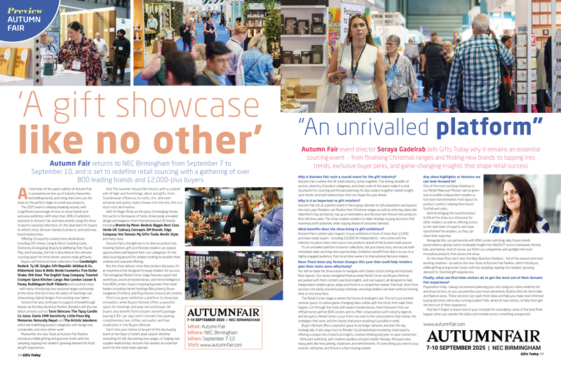 Gifts Today show preview Autumn Fair